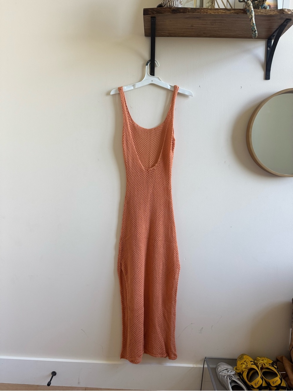 Women's Sleeveless Knit Maxi Dress in Coral - Picture 5 of 5